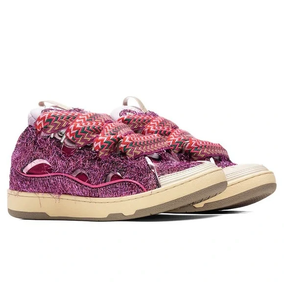 スニーカー LANVIN Woman Sneakers Pink FWSKDK0BVESUA23 51 Lanvin Curb lace-up Sneakers | Pink | FARFETCH